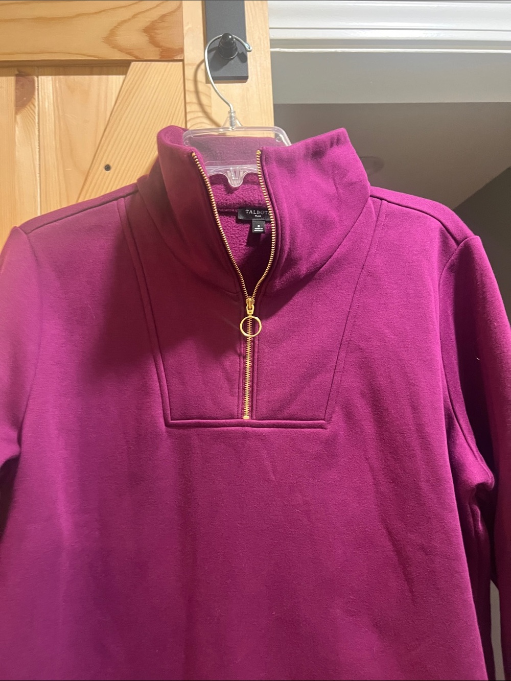 Talbots Fuchsia Half-Zip fleece top with Gold Hardware size X (large)
